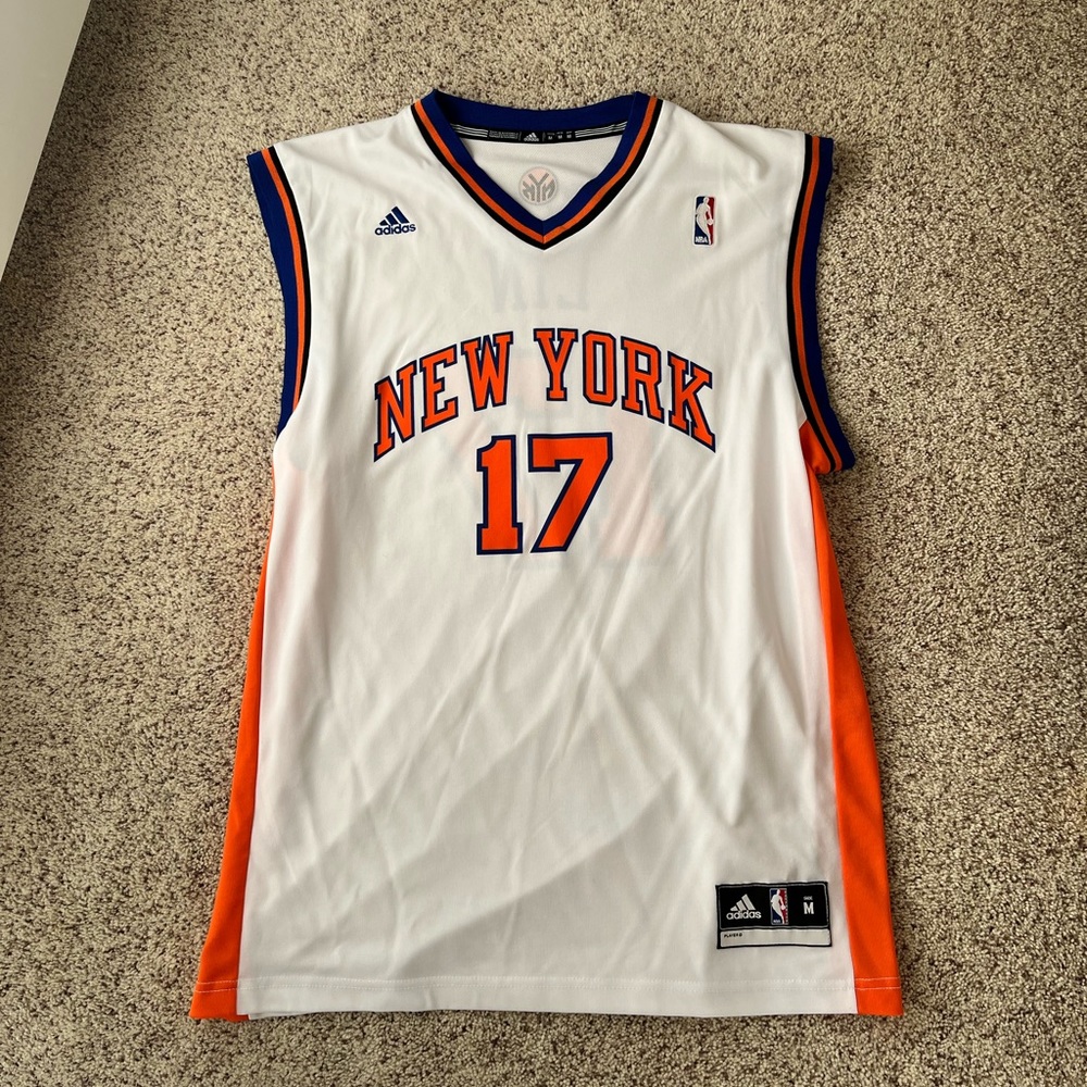 Adidas NBA: Jeremy Lin 38 at the Garden Knicks #17 White Jersey